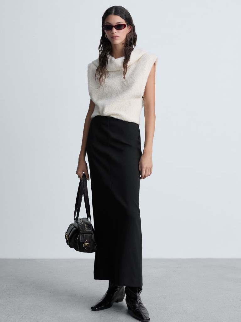 Nwt H&M Pencil Long Skirt Black - S